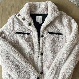 Thread & Supply Cream Sherpa Jacket, Size Small